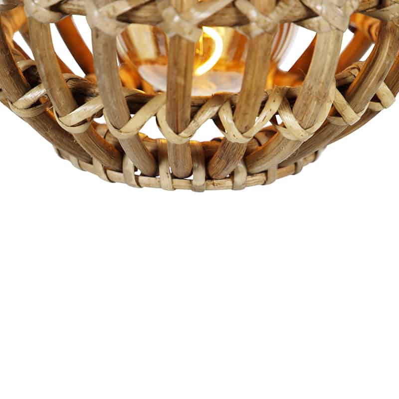 Ländliche Hängelampe Bambus 3Licht Canna rattan.at