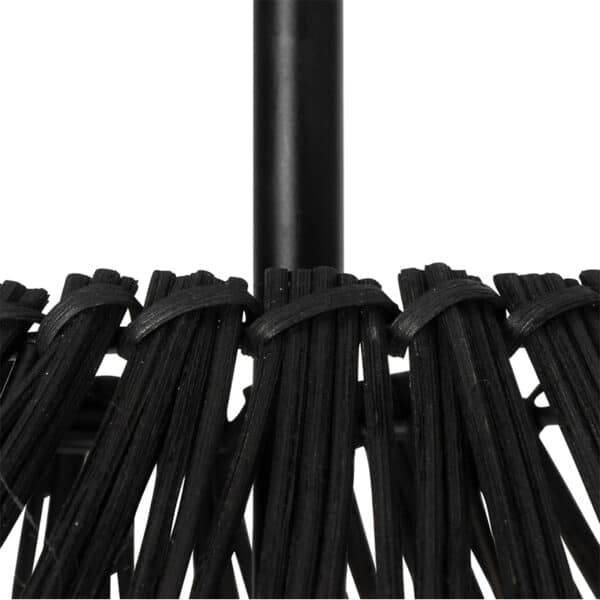 Ländliche Stehlampe schwarz mit Rattan - Sam – Bild 4