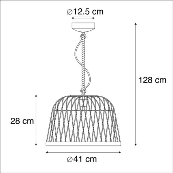 Smarte ländliche Hängelampe Rattan inkl. Wifi G125 Lichtquelle - Calamus – Bild 7