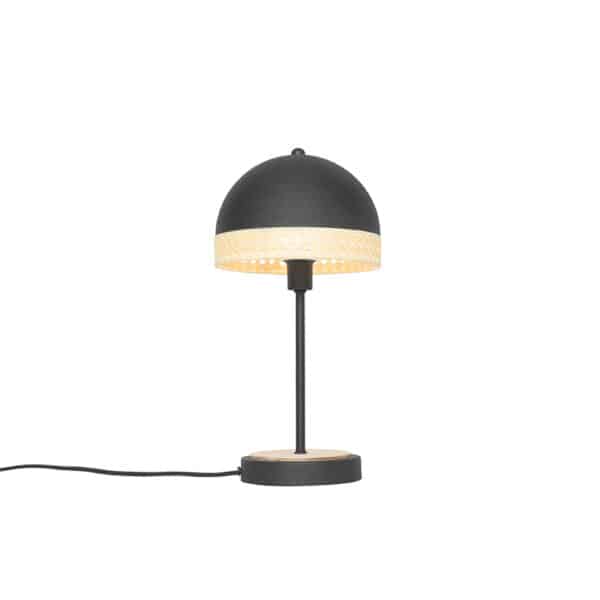 Oosterse tafellamp zwart met rotan 20 cm - Magna Rotan