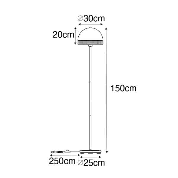 Oosterse vloerlamp zwart met rotan 30 cm - Magna Rotan – Bild 7