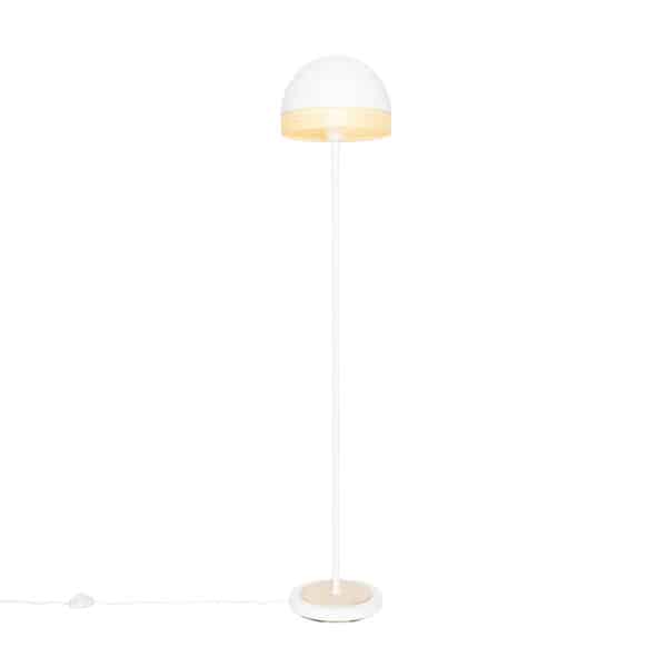 Oosterse vloerlamp wit met rotan 30 cm - Magna Rotan