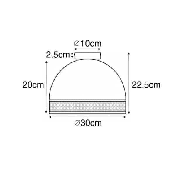 Oosterse plafondlamp zwart met rotan 30 cm - Magna Rotan – Bild 7