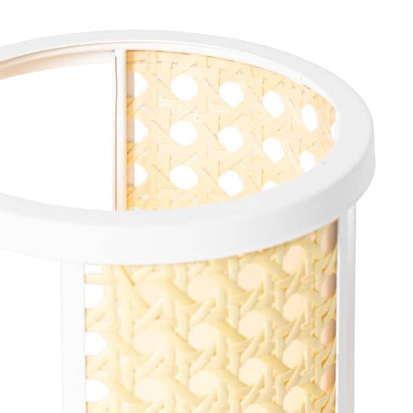Retro-Tischlampe weiß mit Rattan 12 cm - Akira – Bild 2