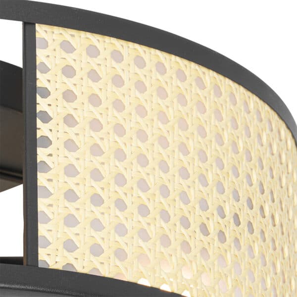 Oosterse plafondlamp zwart met rotan 40 cm - Akira – Bild 2