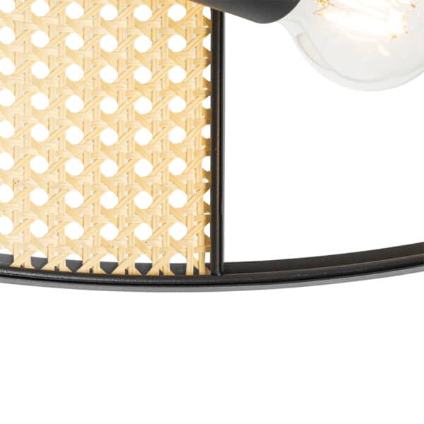 Oosterse plafondlamp zwart met rotan 40 cm - Akira – Bild 4