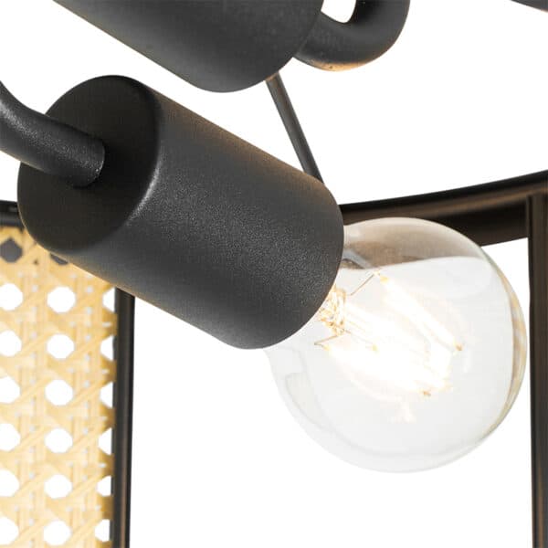Oosterse plafondlamp zwart met rotan 40 cm - Akira – Bild 5