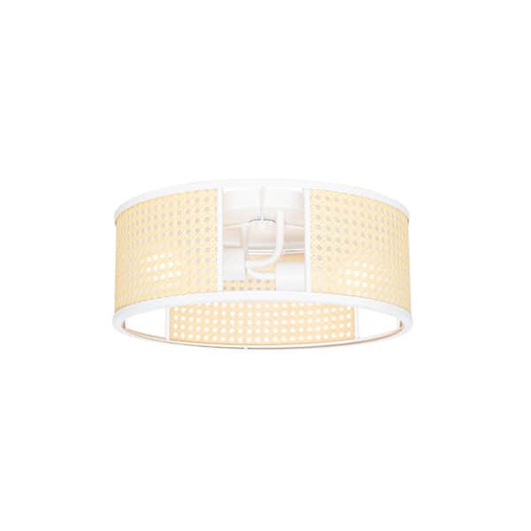 Oosterse plafondlamp wit met rotan 40 cm - Akira