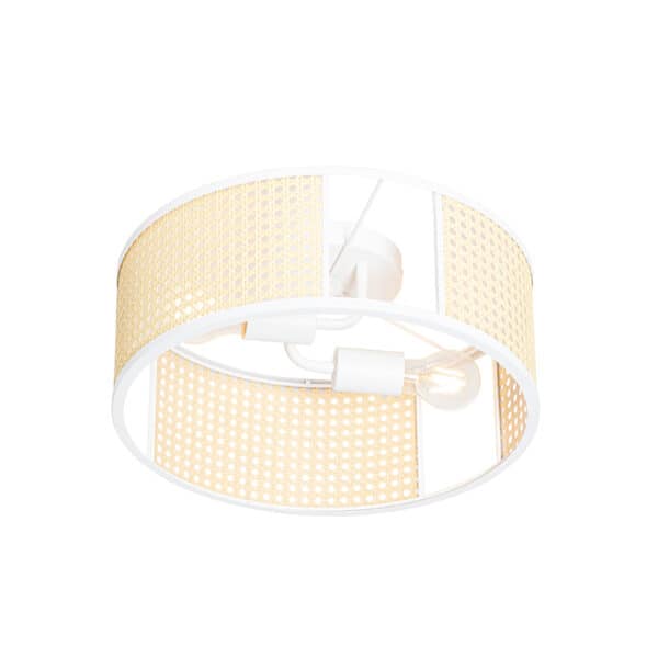 Oosterse plafondlamp wit met rotan 40 cm - Akira – Bild 6