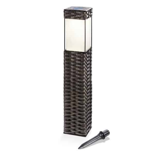 LED-Solar-Standleuchte Rattan - universalweiß – Bild 2