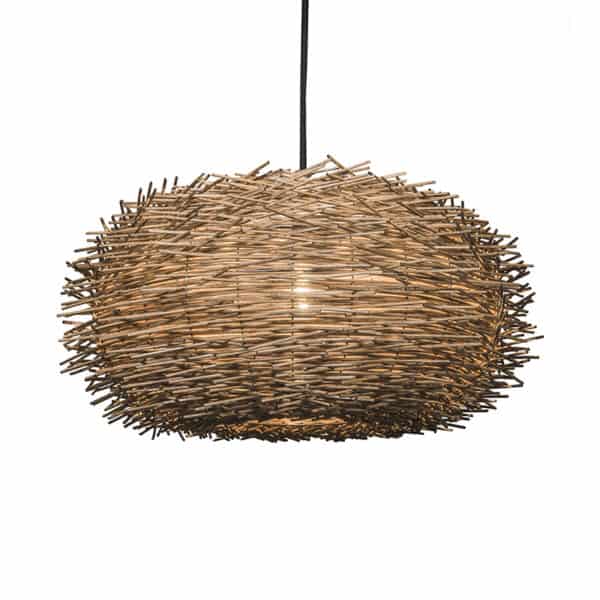 Rural Hängelampe braun Rattan - Luke 45 – Bild 4