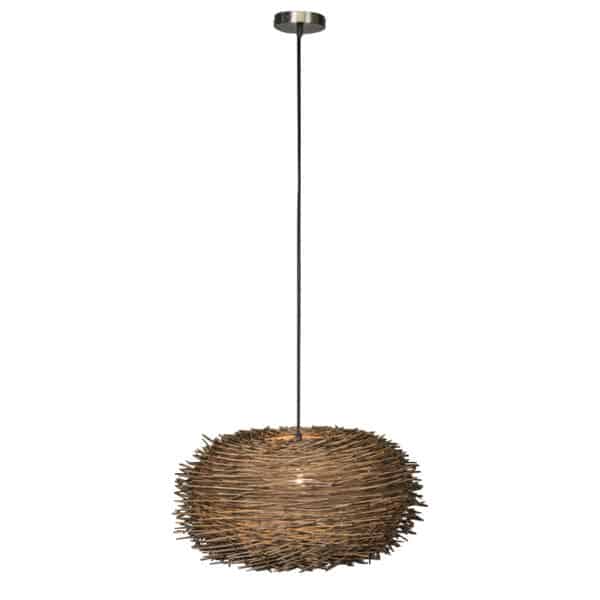 Rural Hängelampe braun Rattan - Luke 45 – Bild 3