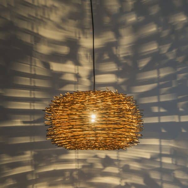 Rural Hängelampe braun Rattan - Luke 45 – Bild 2