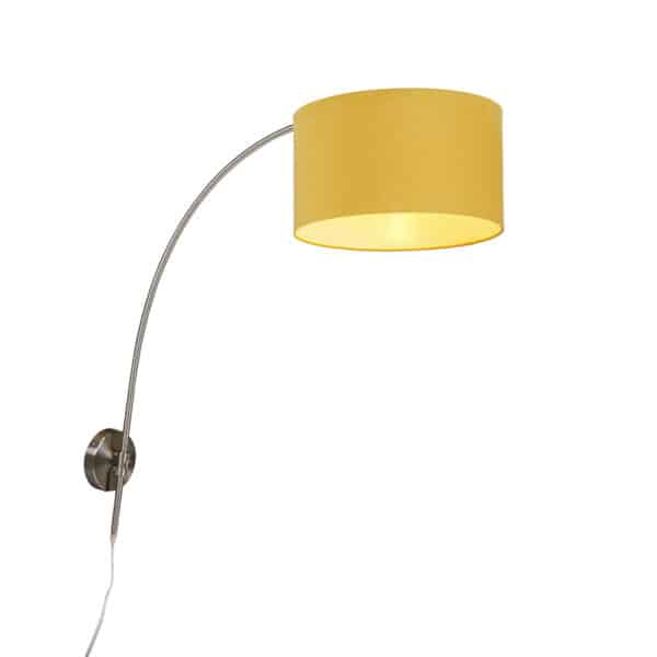 Stahlwandbogenlampe mit gelbem Schirm 35/35/20 einstellbar