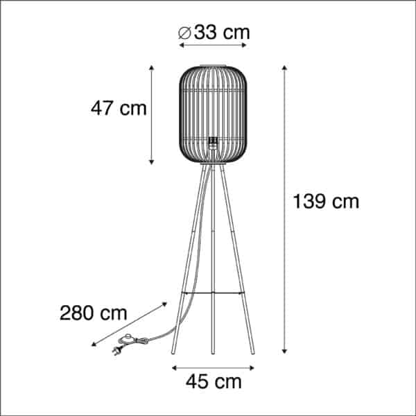 Ländliche Stehlampe Rattan - Manila – Bild 7