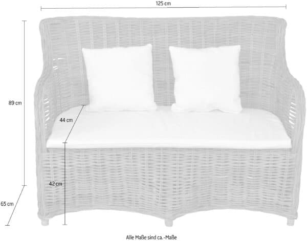 HOFMANN LIVING AND MORE Sofa, aus handgeflochtenem Kubu-Rattan und sechs Füßen – Bild 3