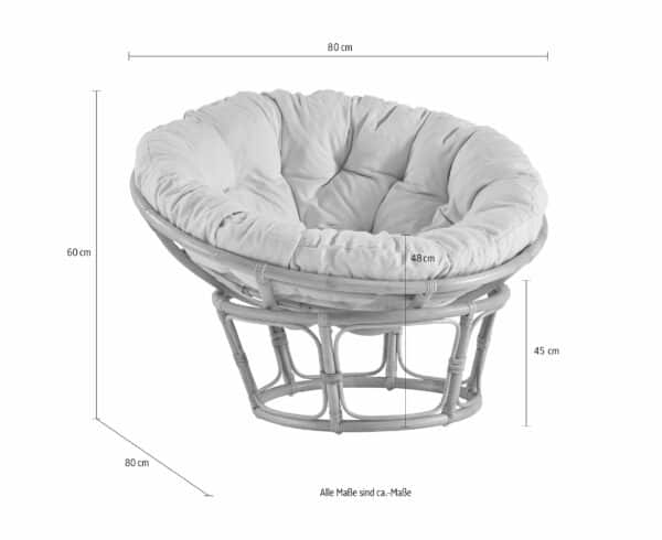 Home affaire Rattanstuhl »Papasansessel«, aus geflochtenem Rattan, in verschiedenen Größen (80-110 cm) – Bild 5
