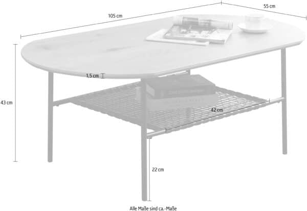 Ablagefläche aus Metall und Polyrattan