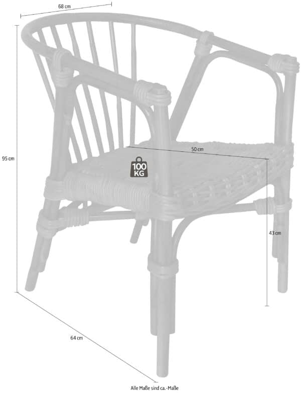 SIT Stuhl, aus recyceltem Holz und Rattan – Bild 4