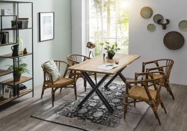 SIT Stuhl, aus recyceltem Holz und Rattan – Bild 5
