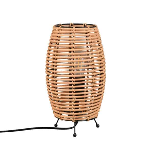 Tischleuchte Inga mit Rattanschirm