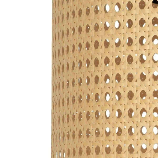 Stehleuchte Roller, Rattan Dreibein, beige/schwarz – Bild 4