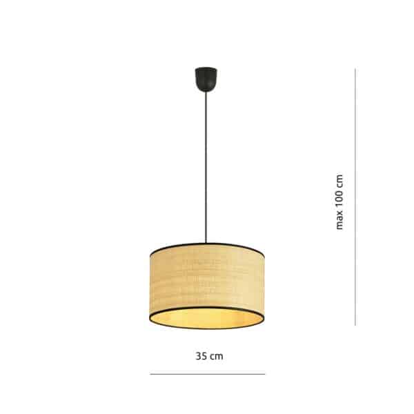 Hängelampe Aston, Ø 35 cm, Rattanoptik – Bild 5