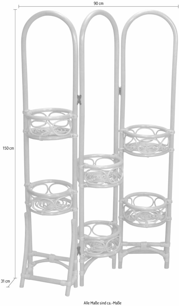 Home affaire Paravent, Rattan mit Blumenhalterung – Bild 4