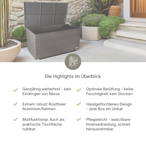 RS Trade® exclusive 'Venezia' 950 L Polyrattan Garten Kissenbox