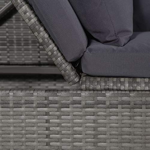 vidaXL GartenSofabett mit Kissen Gartensofa Gartenmöbel Gartenliege