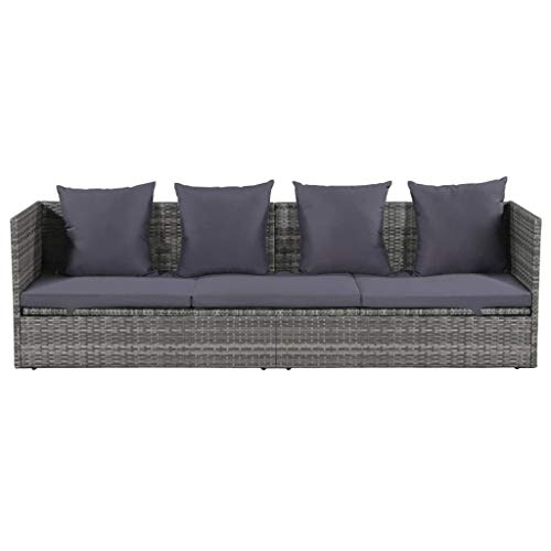 vidaXL GartenSofabett mit Kissen Gartensofa Gartenmöbel Gartenliege