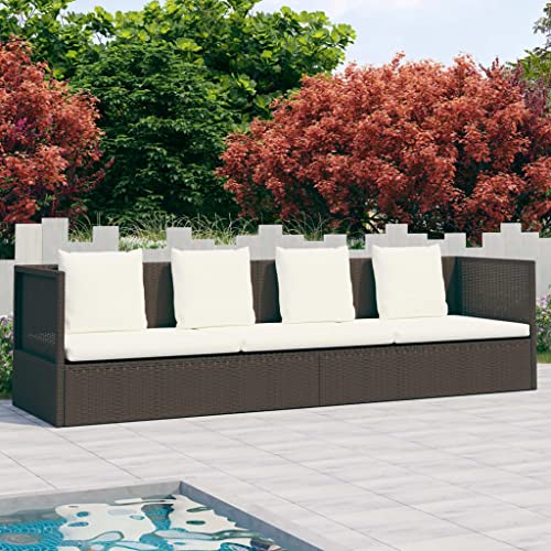 vidaXL GartenSofabett mit Kissen Gartensofa Gartenmöbel Gartenliege