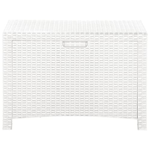 HOMIUSE GartenAufbewahrungsbox 60x54x41 cm PP Rattan Wei Auflagenbox