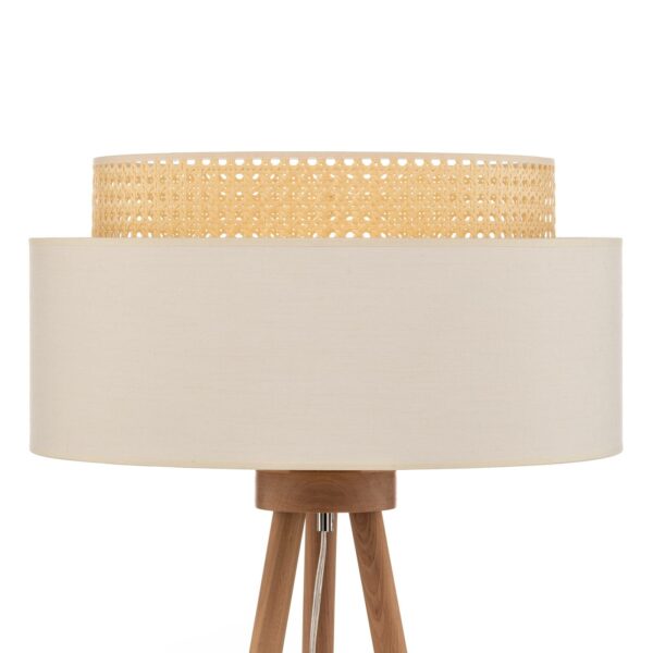 Dreibein creme-weiß/rattan