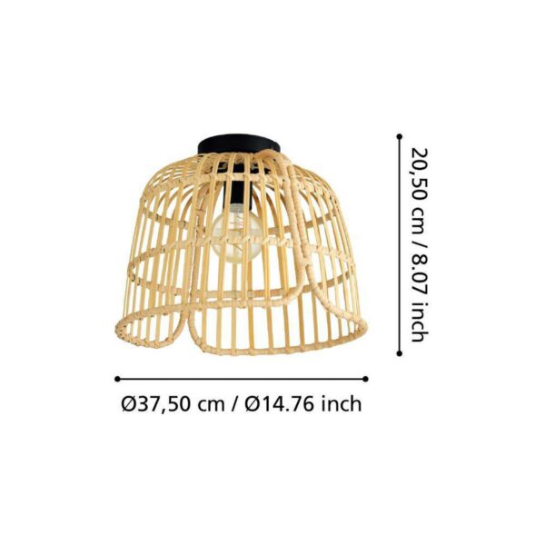 EGLO Glyneath Deckenleuchte aus Rattan – Bild 3