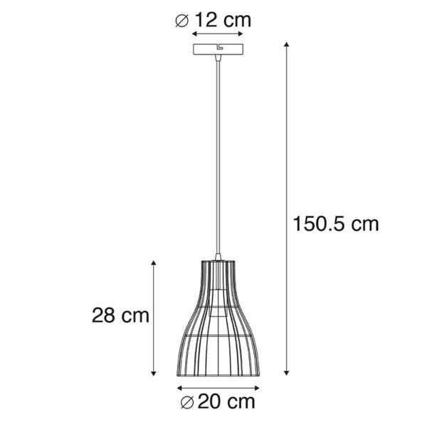 Ländliche Hängelampe Rattan 20 cm - Botello – Bild 7