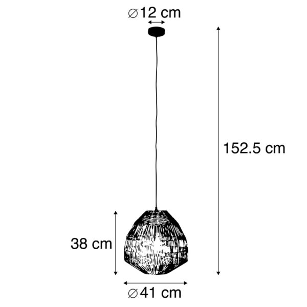 Ländliche Hängelampe Bambus 41 cm - Bischof – Bild 7