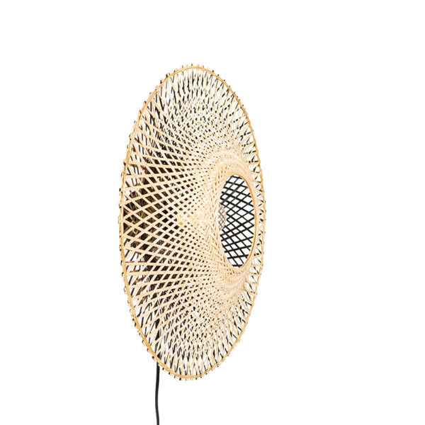 Orientalische Wandleuchte Rattan 50 cm mit Stecker - Rina – Bild 5