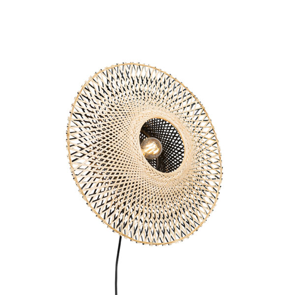 Orientalische Wandleuchte Rattan 50 cm mit Stecker - Rina – Bild 6