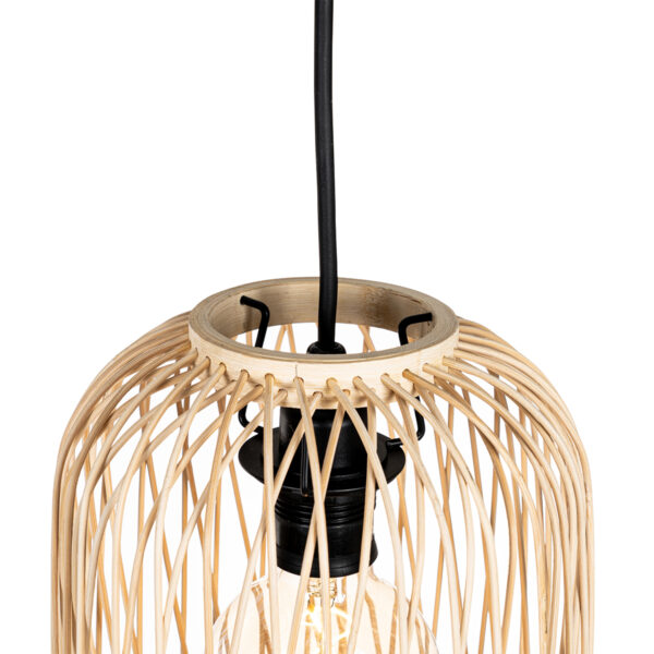 Ländliche Hängelampe für den Außenbereich, Rattan, 3-flammig – Calamus – Bild 5