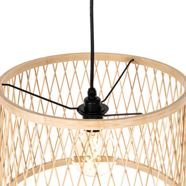 Ländliche Hängelampe für den Außenbereich, Rattan, 3-flammig – Calamus – Bild 6