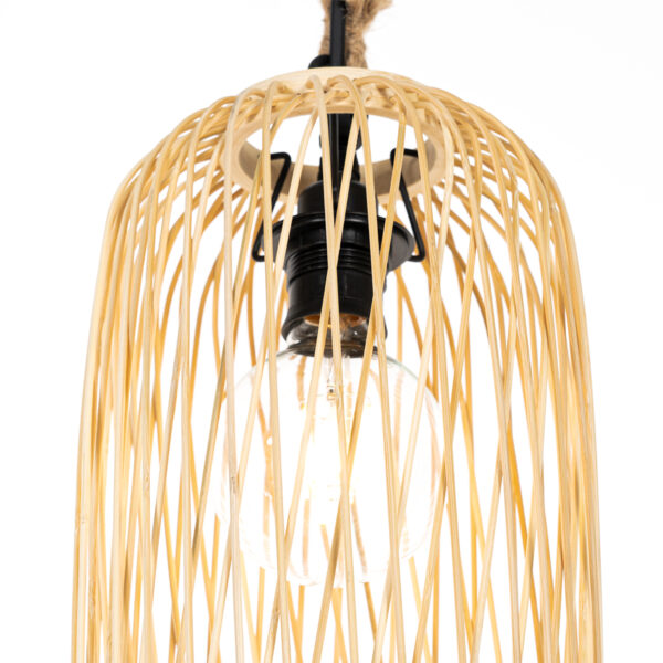 Ländliche Hängelampe für den Außenbereich, Rattan, 25 cm – Calamus – Bild 5