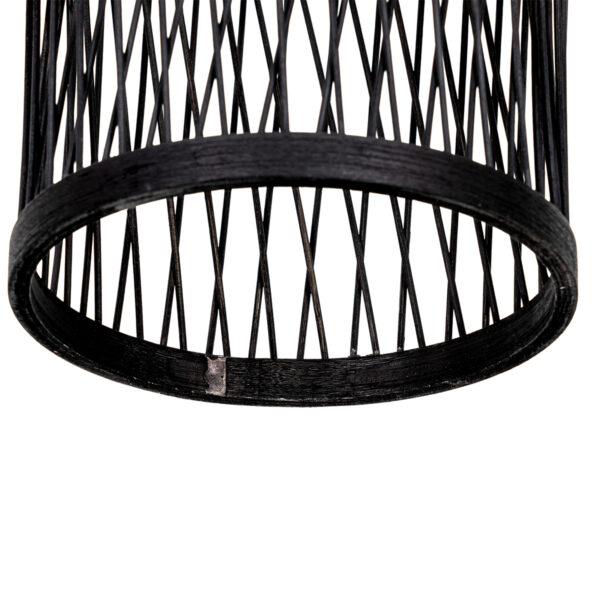 Ländliche Außenhängelampe aus schwarzem Rattan 25 cm - Calamus – Bild 6