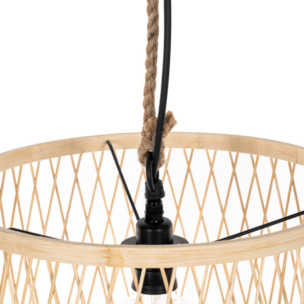 Ländliche Hängelampe für den Außenbereich, Rattan, 40 cm – Calamus – Bild 4