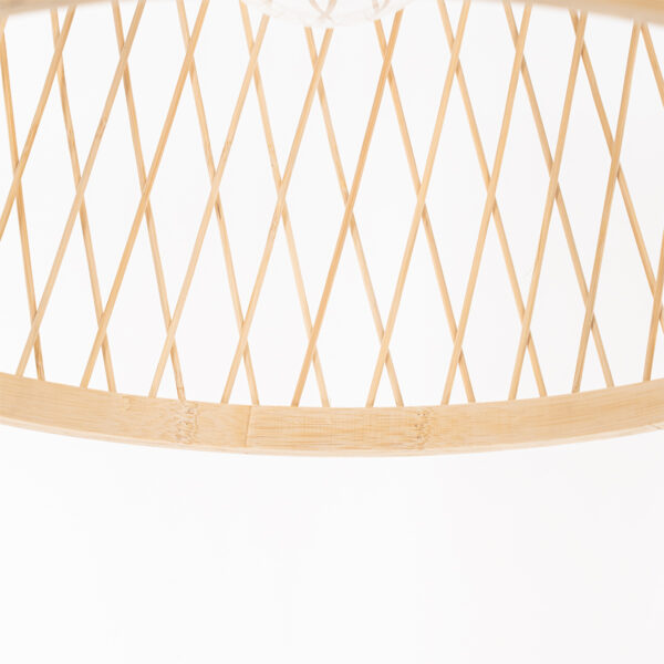 Ländliche Hängelampe für den Außenbereich, Rattan, 40 cm – Calamus – Bild 5