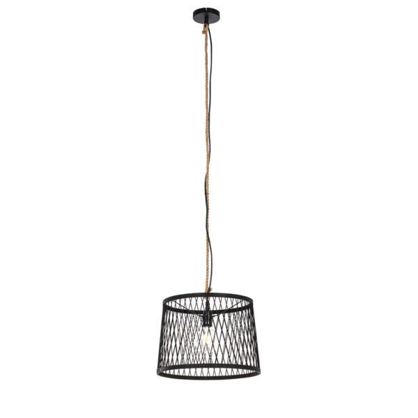 Ländliche Außenhängelampe aus schwarzem Rattan 40 cm - Calamus – Bild 3