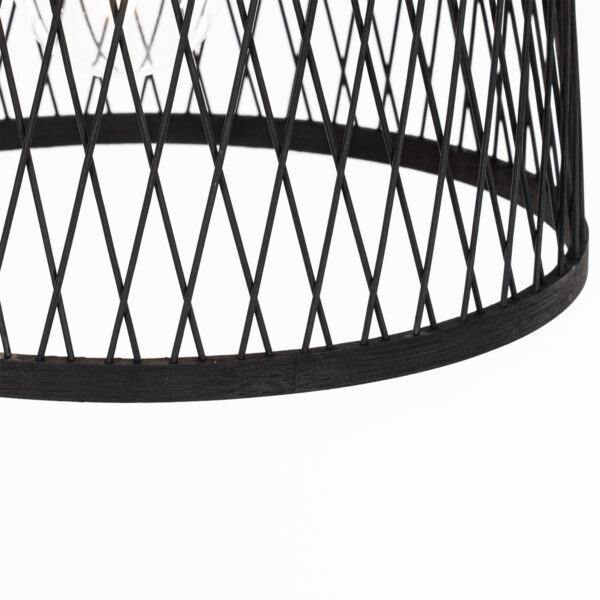 Ländliche Außenhängelampe aus schwarzem Rattan 40 cm - Calamus – Bild 2