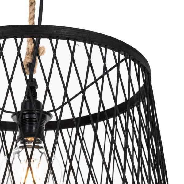 Ländliche Außenhängelampe aus schwarzem Rattan 40 cm - Calamus – Bild 6