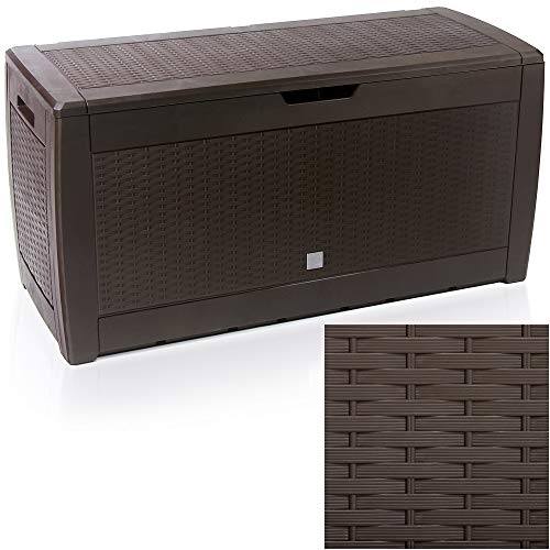 Casaria® Auflagenbox Wetterfest Haltegriffe UVbeständig Rollen 310L
