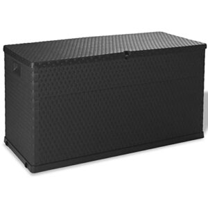 BaraSh Garten-Aufbewahrungsbox Gartenbox Wasserdicht Box FüR Gartenauflagen Garten Aufbewahrungsbox Casaria Auflagenbox Anthrazit 120x56x63 cm PP Rattan